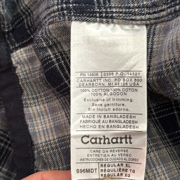 Carhartt Men’s Canvas Cotton Flannel Lined Work Jacket Shacket Snap Button Sz XL - Picture 7 of 10